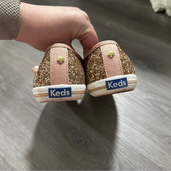Keds for Kate Spade Champion Rose Gold Glitter Sneakers‎ Size 8.5 - Picture 6 of 10